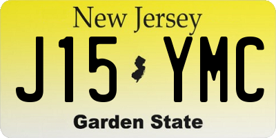 NJ license plate J15YMC