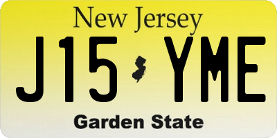 NJ license plate J15YME
