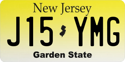 NJ license plate J15YMG