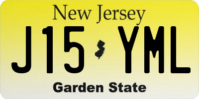 NJ license plate J15YML