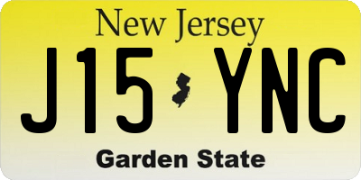 NJ license plate J15YNC