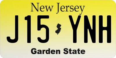 NJ license plate J15YNH
