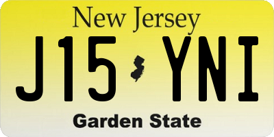 NJ license plate J15YNI