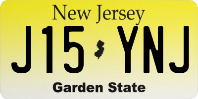 NJ license plate J15YNJ