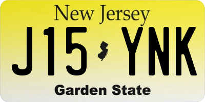NJ license plate J15YNK