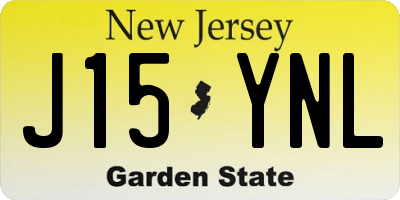NJ license plate J15YNL