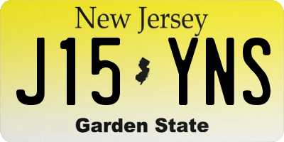NJ license plate J15YNS
