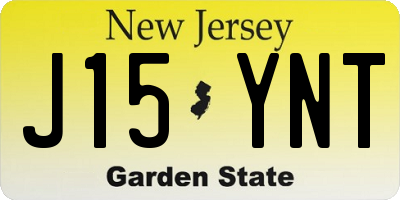 NJ license plate J15YNT