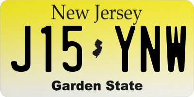 NJ license plate J15YNW