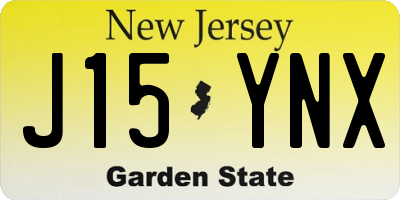NJ license plate J15YNX