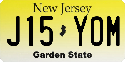 NJ license plate J15YOM