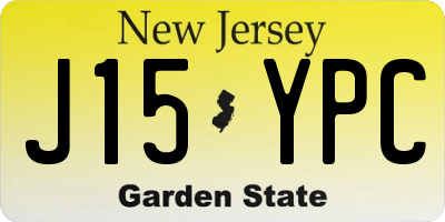 NJ license plate J15YPC