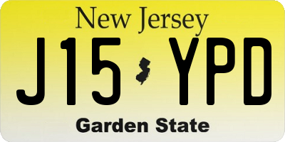 NJ license plate J15YPD