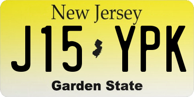 NJ license plate J15YPK