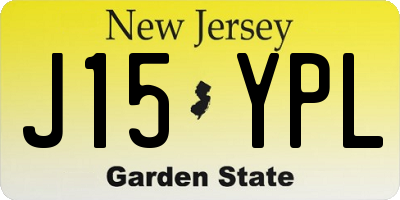 NJ license plate J15YPL