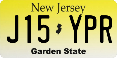 NJ license plate J15YPR