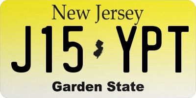 NJ license plate J15YPT