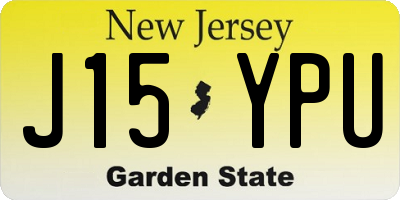 NJ license plate J15YPU