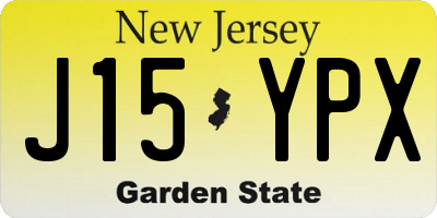 NJ license plate J15YPX