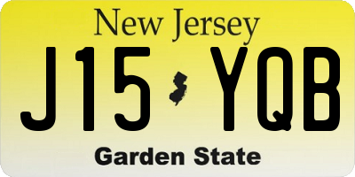 NJ license plate J15YQB