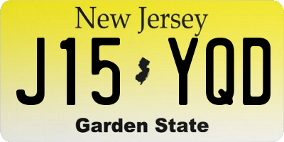NJ license plate J15YQD
