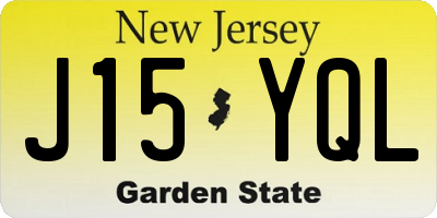 NJ license plate J15YQL