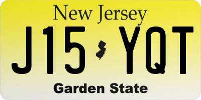 NJ license plate J15YQT