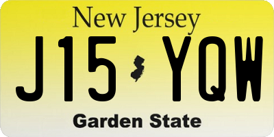 NJ license plate J15YQW