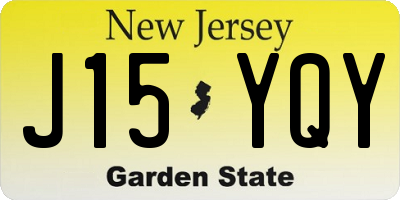 NJ license plate J15YQY