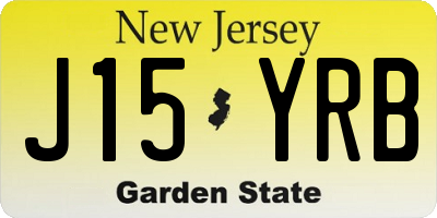 NJ license plate J15YRB
