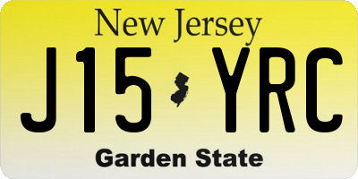 NJ license plate J15YRC