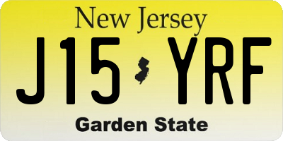 NJ license plate J15YRF