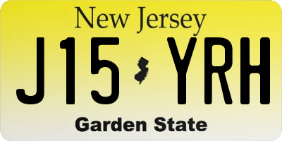 NJ license plate J15YRH