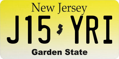 NJ license plate J15YRI