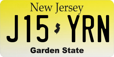 NJ license plate J15YRN