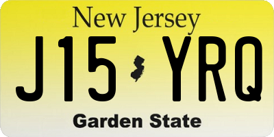 NJ license plate J15YRQ