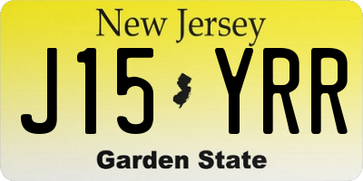 NJ license plate J15YRR