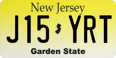 NJ license plate J15YRT