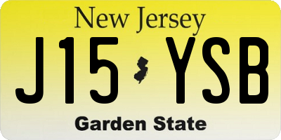 NJ license plate J15YSB