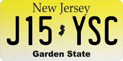 NJ license plate J15YSC