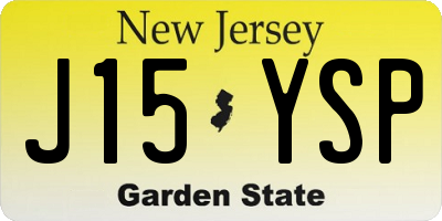NJ license plate J15YSP