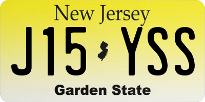 NJ license plate J15YSS