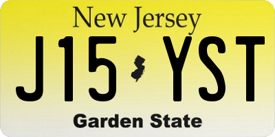 NJ license plate J15YST