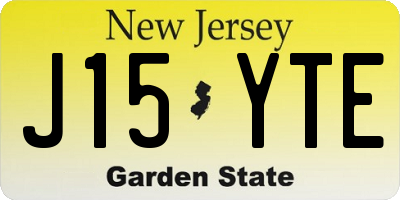 NJ license plate J15YTE