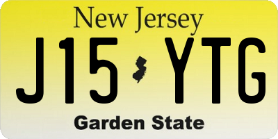 NJ license plate J15YTG