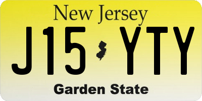 NJ license plate J15YTY