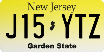 NJ license plate J15YTZ