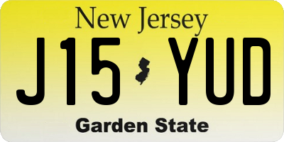 NJ license plate J15YUD