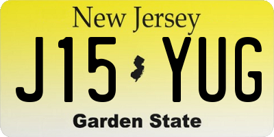 NJ license plate J15YUG