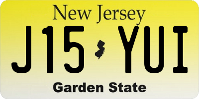 NJ license plate J15YUI